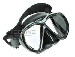 Tiara Mask with Neoprene Strap Black - Black/Silver frame