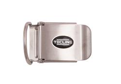 SS belt buckle 50 mm with d-ring, logo
